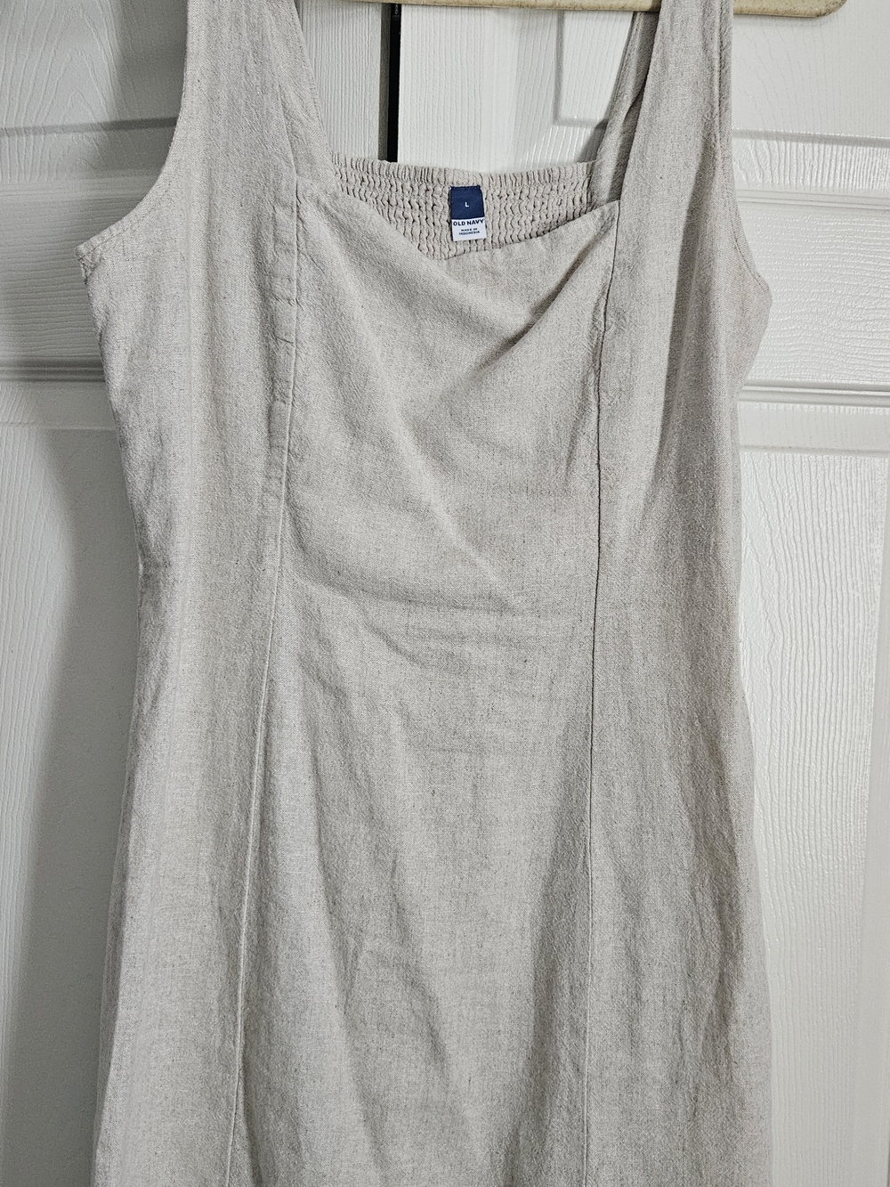 Old Navy Neutral Linen-Blend Midi Tank Dress